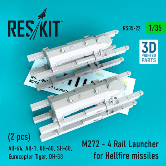 ResKit 1:35 M272 - 4 Rail Launcher for Hellfire missiles (2 pcs) Reskit