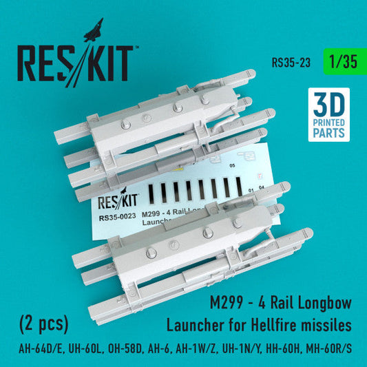 ResKit 1:35 M299 - 4 Rail Longbow Launcher for Hellfire missiles (2 pcs) Reskit