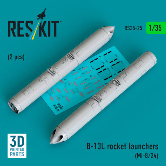 ResKit 1:35 B-13L rocket launchers (2 pcs) (Mi-8/24) (3D printed) Reskit