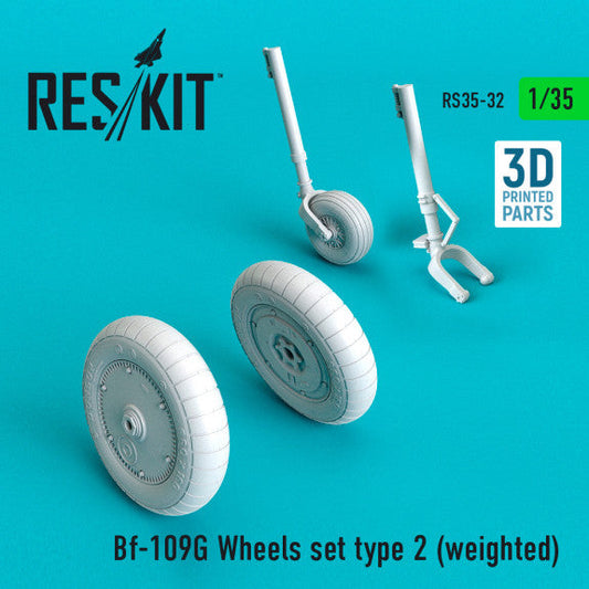 ResKit 1:35 Bf-109G Wheels set type 2 (weighted) Reskit