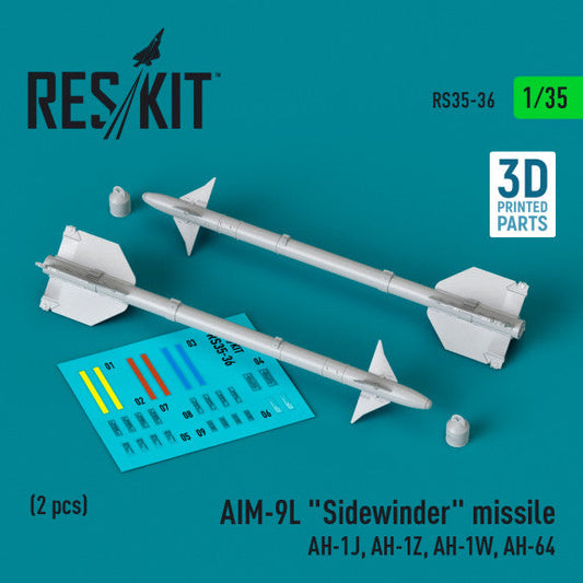 ResKit 1:35 AIM-9L "Sidewinder" missile (2 pcs) (3D Printed) Reskit
