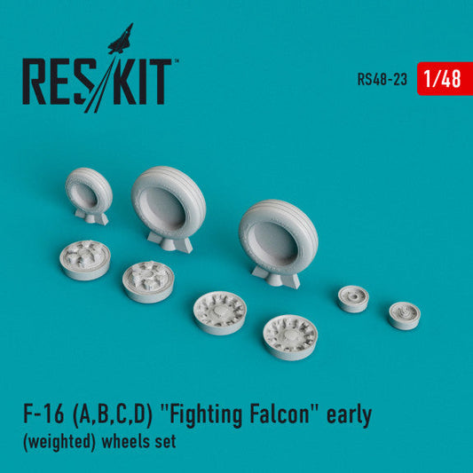 ResKit 1:48 F-16 (A,B,C,D) "Fighting Falcon" early (weighted) wheels set Reskit