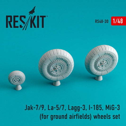 ResKit 1:48 Jak-7/9, La-5/7, Lagg-3, I-185, MiG-3 wheels set for ground airfields Reskit