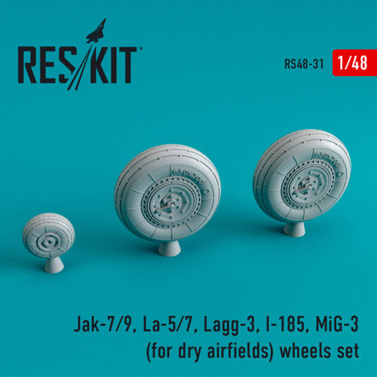 ResKit 1:48 Jak-7/9, La-5/7, Lagg-3, I-185, MiG-3 wheels set for dry airfields Reskit