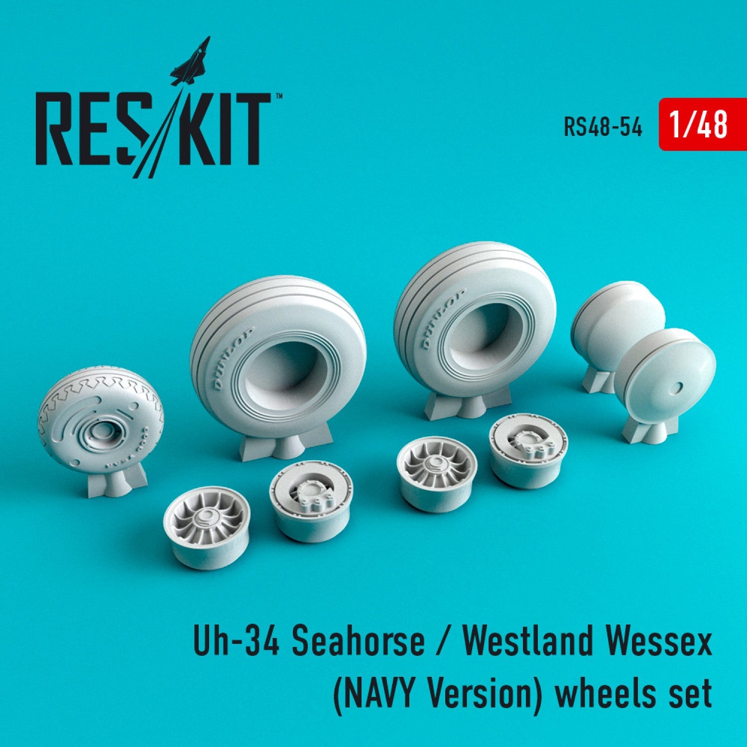 ResKit 1/48 Uh-34 Seahorse/Westland Wessex (NAVY Version) wheels set Reskit