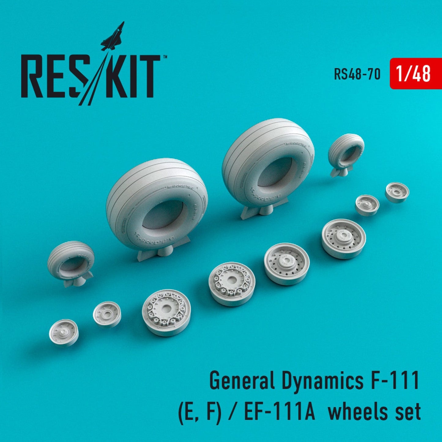 ResKit 1:48 F-111 (E,F)/EF-111A wheels set (weighted) Reskit
