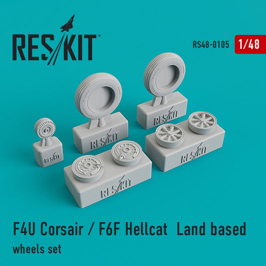 ResKit 1:48 F4U "Corsair"/F6F "Hellcat" Land based wheels set Reskit