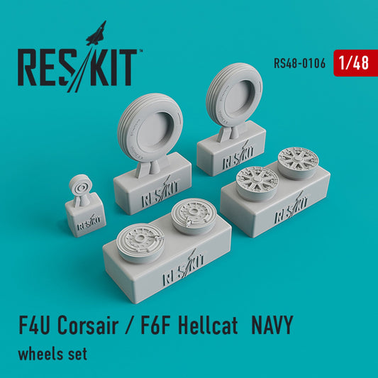 ResKit 1:48 F4U "Corsair"/F6F "Hellcat" NAVY wheels set Reskit