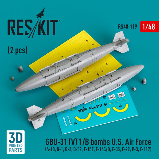 ResKit 1:48 GBU-31 (V) 1/B bombs U.S. Air Force (2 pcs) (3D Printed) Reskit