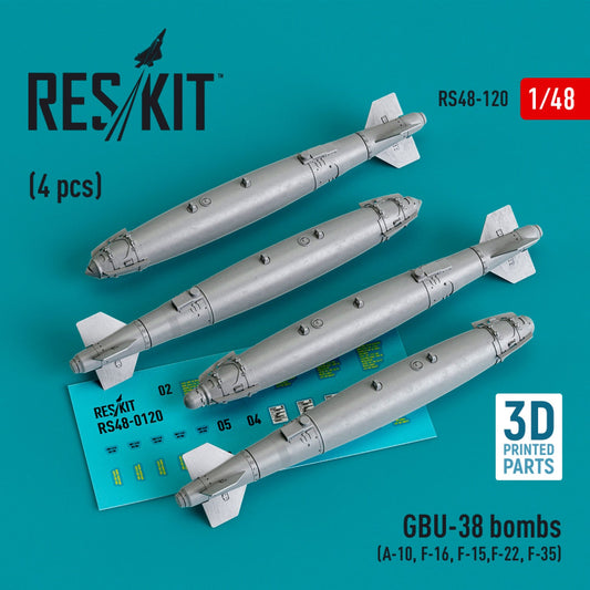 ResKit 1:48 GBU-38 bombs (4 pcs) (3D Printed) Reskit