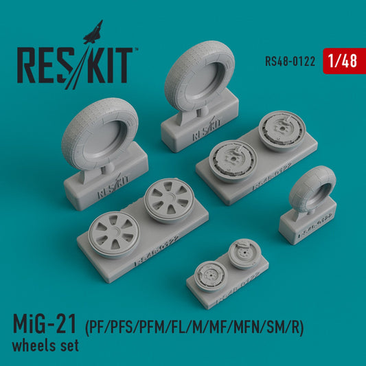ResKit 1:48 MiG-21 (PF, PFS, PFM, FL, M, MF, MFN, SM, R) wheels set Reskit