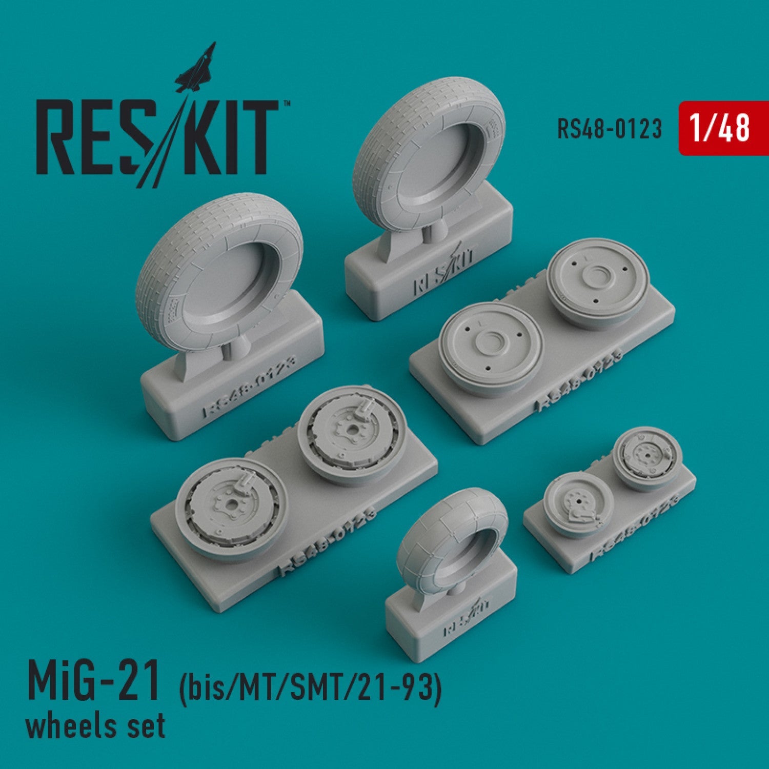ResKit 1:48 MiG-21 (bis, MT, SMT, 21-93) wheels set Reskit