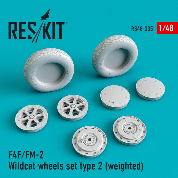 ResKit 1:48 F4F/FM-2 "Wildcat" wheels set type 2 (weighted) Reskit