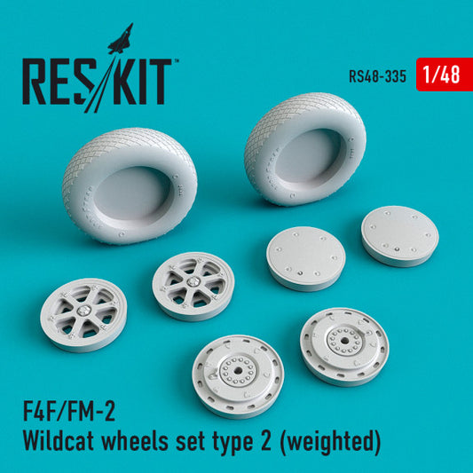Res/Kit 1:48 F4F/FM-2 "Wildcat" wheels set type 2 (weighted)