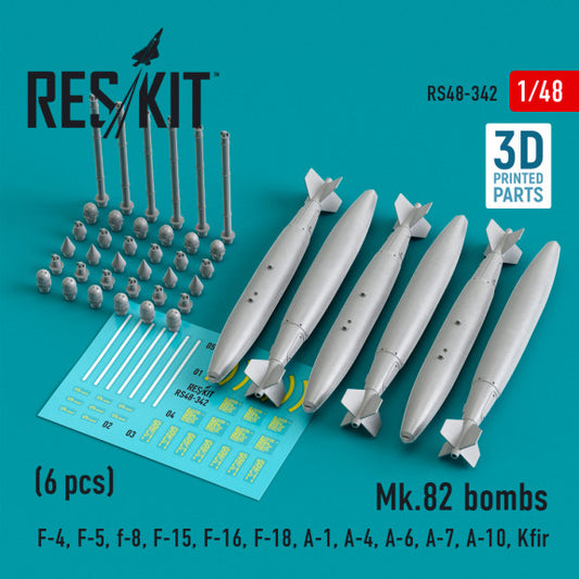 Res/Kit 1:48 Mk.82 bombs (6 pcs) (3D Printed)