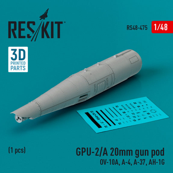 ResKit 1:48 GPU-2/A 20mm gun pod (1 pcs) (3D Printed) Reskit