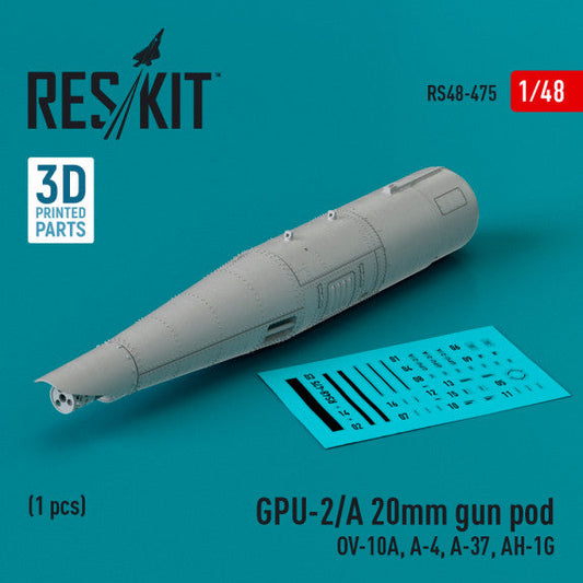 ResKit 1:48 GPU-2/A 20mm gun pod (1 pcs) (3D Printed) Reskit