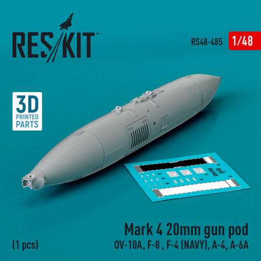 ResKit 1:48 Mark 4 20mm gun pod (1 pcs) (3D Printed) Reskit
