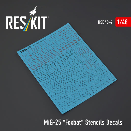 Res/Kit 1:48 MiG-25 "Foxbat" Stencils Decals