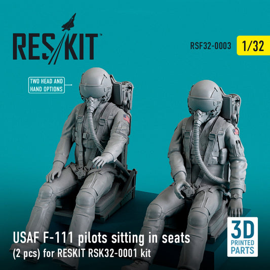 ResKit 1:32 USAF F-111 pilots sitting in seats (2 pcs) for RESKIT RSK32-0001 kit (3D Printed) Reskit
