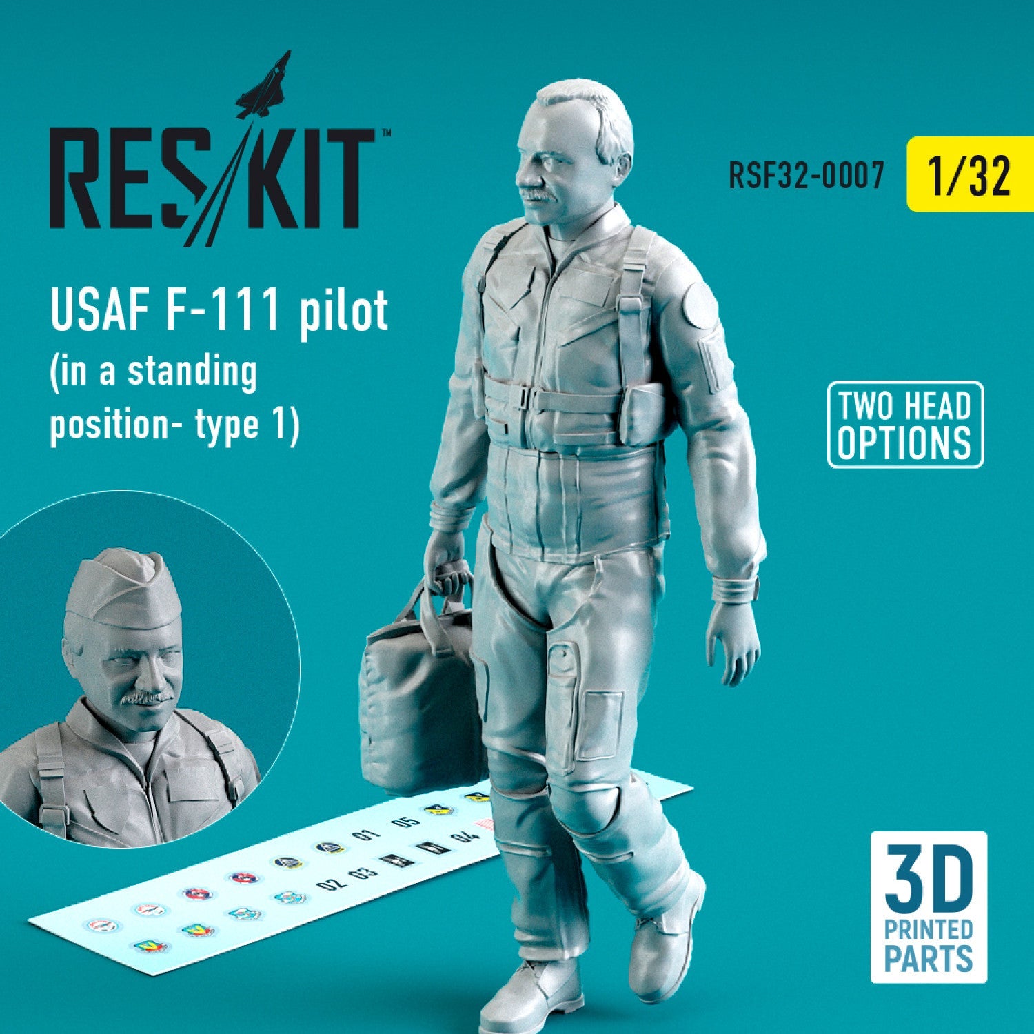 ResKit 1:32 USAF F-111 pilot (in a standing position- type 1) (3D Printed) Reskit
