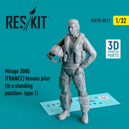 ResKit 1:32 Mirage 2000 (FRANCE) female pilot (in a standing position- type 1) (3D Printed) Reskit