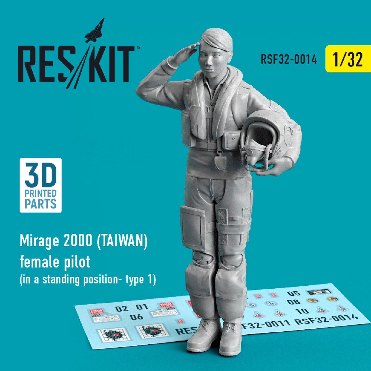 ResKit 1:32 Mirage 2000 (TAIWAN) female pilot (in a standing position- type 1) Reskit