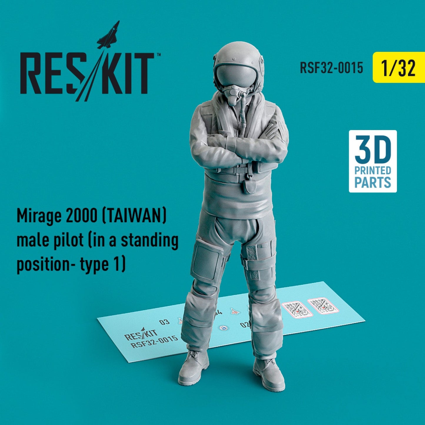 ResKit 1:32 Mirage 2000 (TAIWAN) male pilot (in a standing position- type 1) (3D Printed) Reskit