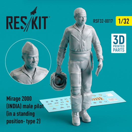 ResKit 1:32 Mirage 2000 (INDIA) male pilot (in a standing position- type 2) (3D Printed) Reskit