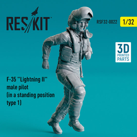 ResKit 1:32 F-35 "Lightning II" male pilot (in a standing position- type 1) (3D Printed) Reskit