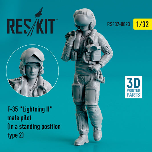 ResKit 1:32 F-35 "Lightning II" male pilot (in a standing position - type 2) (3D Printed) Reskit