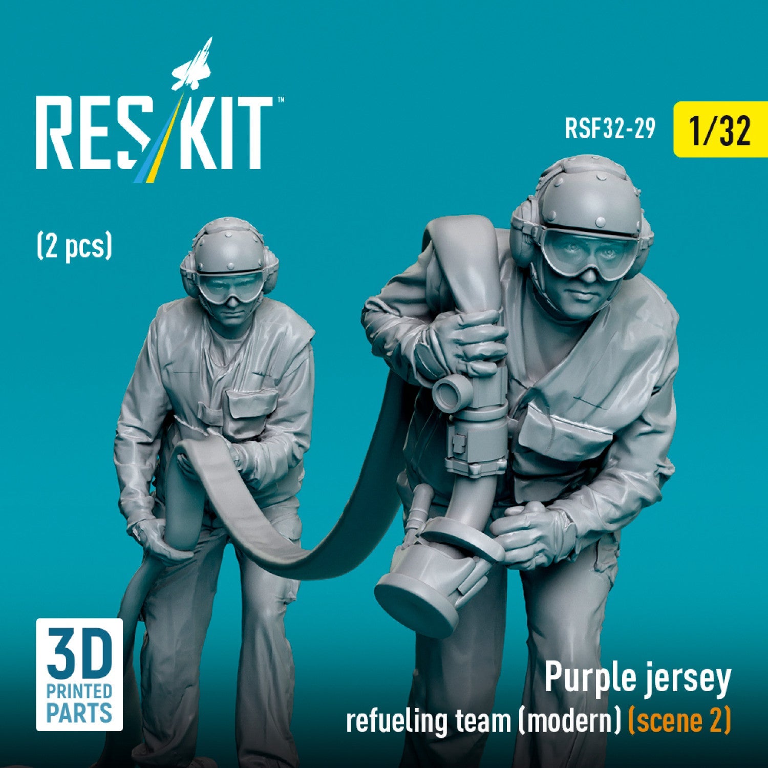 ResKit 1:32 Purple jersey refueling team (modern) (scene 2) (2 pcs) (3D Printed) Reskit