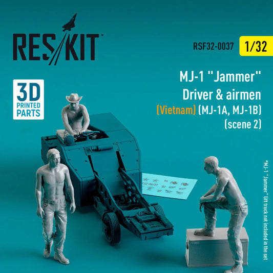 ResKit 1:32 MJ-1 "Jammer" Driver & airmens (Vietnam) (MJ-1A,MJ-1B) (scene 2) (3 pcs) (3D Printed) Reskit