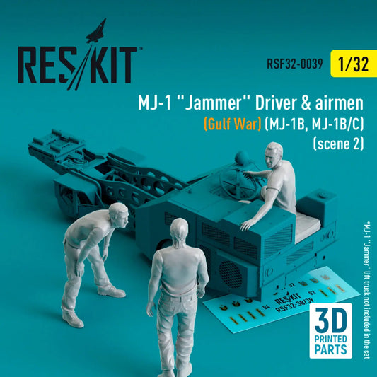 ResKit 1:32 MJ-1 "Jammer" Driver & airmens (Gulf War) (MJ-1B, MJ-1B/C) (scene 2) (3 pcs) (3D Printed) Reskit