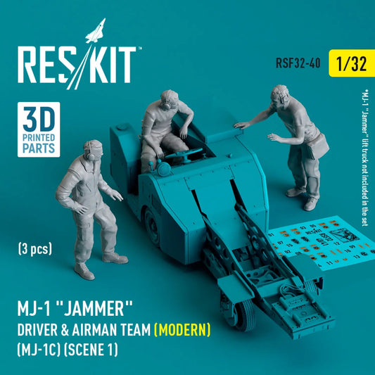 ResKit 1:32 MJ-1 "Jammer" Driver & airman team (Modern) (MJ-1C) (scene 1) (3 pcs) (3D Printed) Reskit