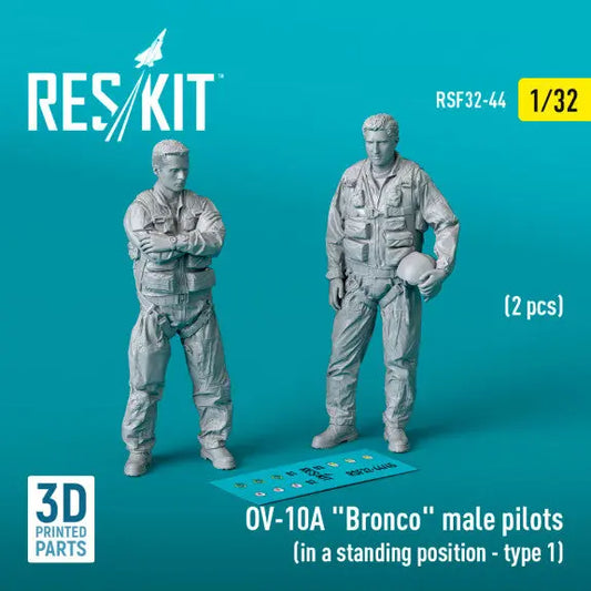 ResKit 1:32 OV-10A "Bronco" male pilots (in a standing position - type 1) (2 pcs) (3D Printed) Reskit