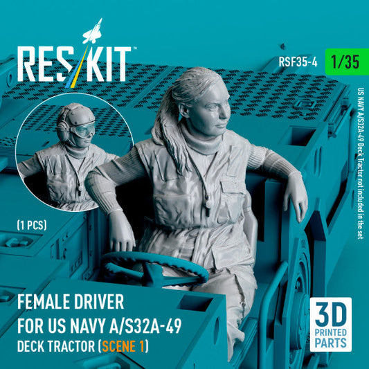 ResKit 1:35 Female driver for US NAVY A/S32A-49 Deck Tractor (scene 1) (1 pcs) (3D Printed) Reskit