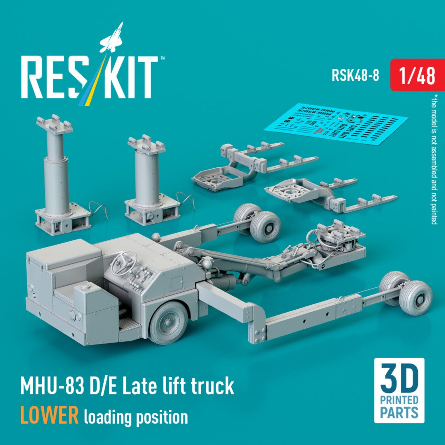 ResKit 1:48 MHU-83 D/E Late lift truck LOWER loading position (3D Printed model kit) Reskit