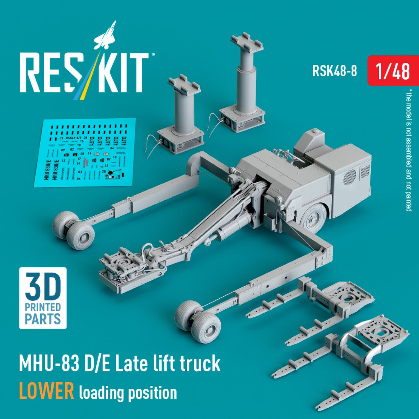 ResKit 1:48 MHU-83 D/E Late lift truck LOWER loading position (3D Printed model kit) Reskit