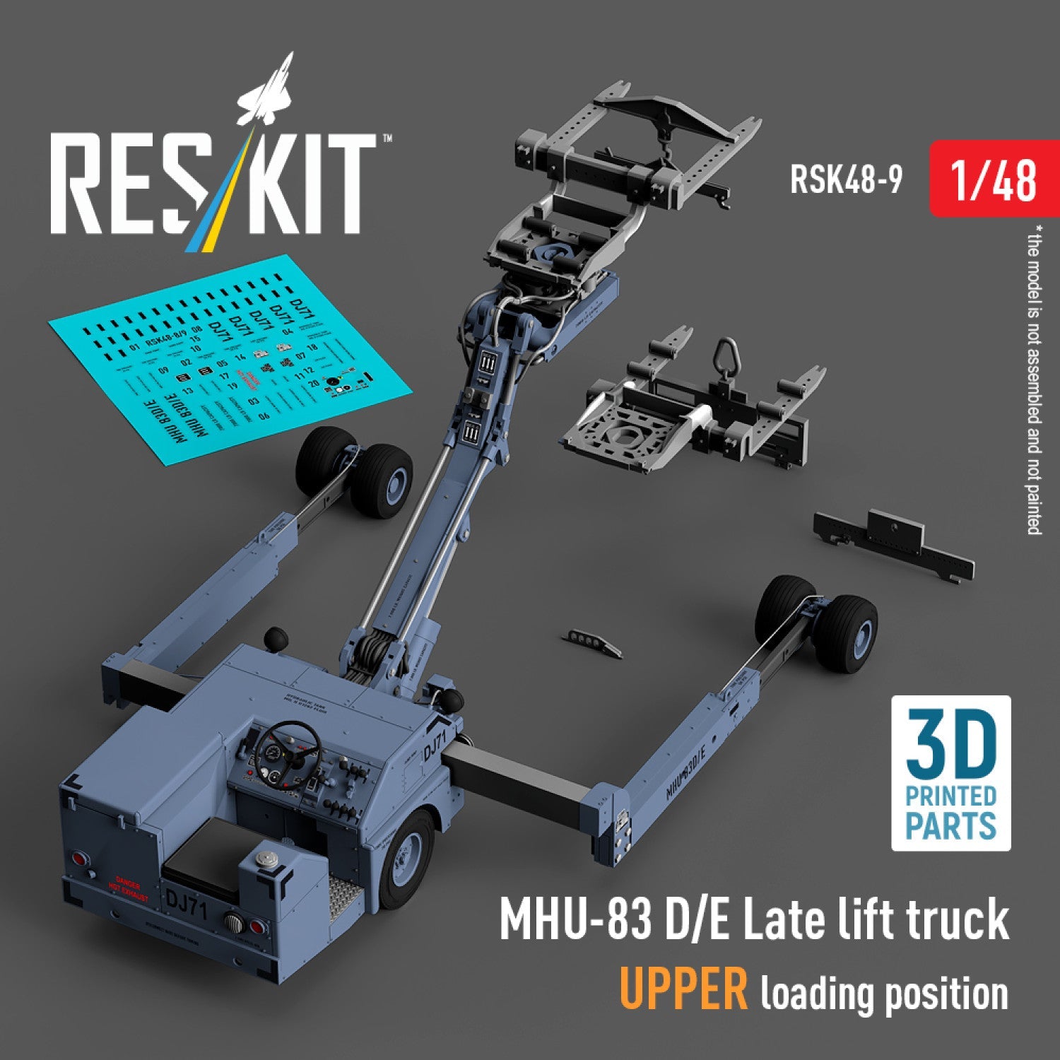 ResKit 1:48 MHU-83 D/E Late lift truck UPPER loading position (3D Printed model kit) Reskit