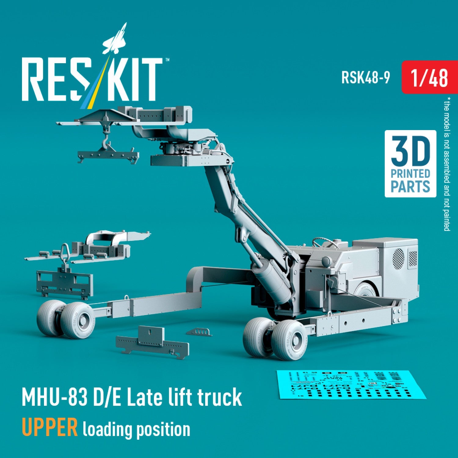 ResKit 1:48 MHU-83 D/E Late lift truck UPPER loading position (3D Printed model kit) Reskit