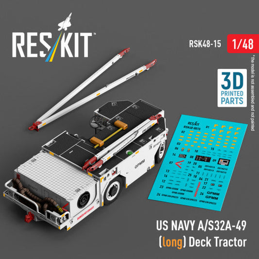 ResKit 1:48 US NAVY A/S32A-49 (long) Deck Tractor (3D Printed model kit) Reskit