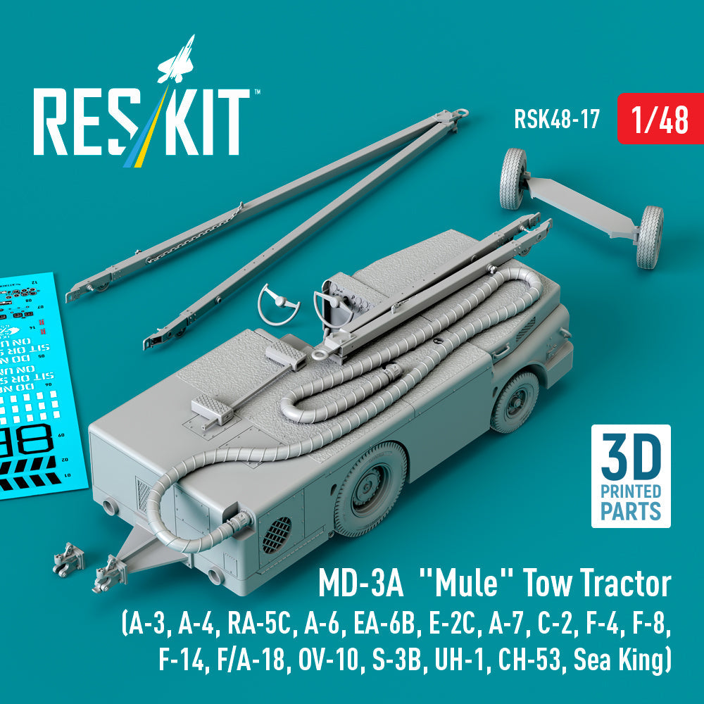 ResKit 1:48 US Navy MD-3A "Mule" Tow Tractor (3D Printed model kit) Reskit