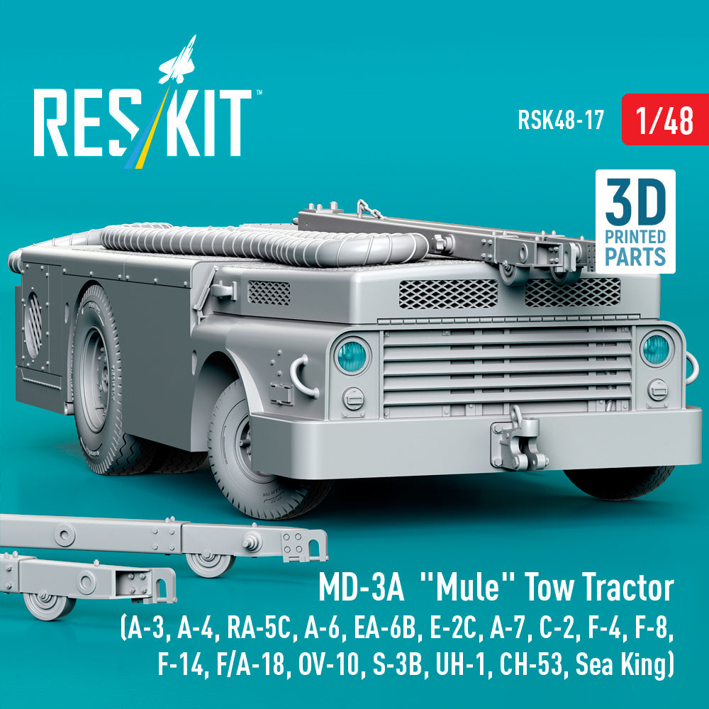 ResKit 1:48 US Navy MD-3A "Mule" Tow Tractor (3D Printed model kit) Reskit