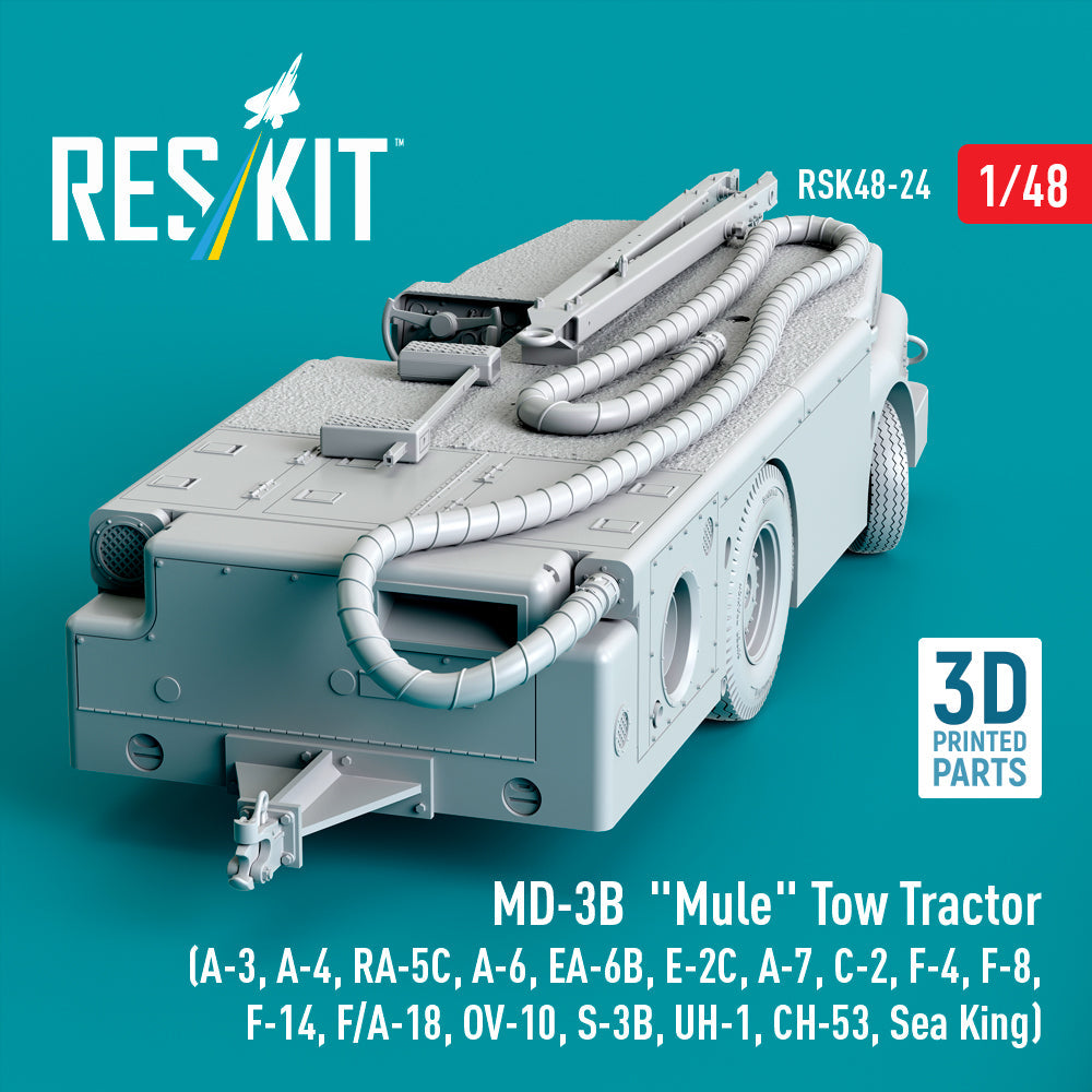 ResKit 1:48 US Navy MD-3B "Mule" Tow Tractor (3D Printed model kit) Reskit