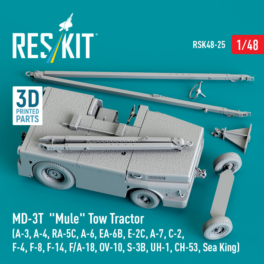 ResKit 1:48 US Navy MD-3T "Mule" Tow Tractor (3D Printed model kit) Reskit