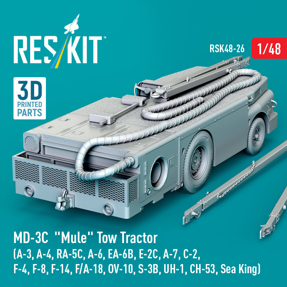 ResKit 1:48 US Navy MD-3C "Mule" Tow Tractor (3D Printed model kit) Reskit