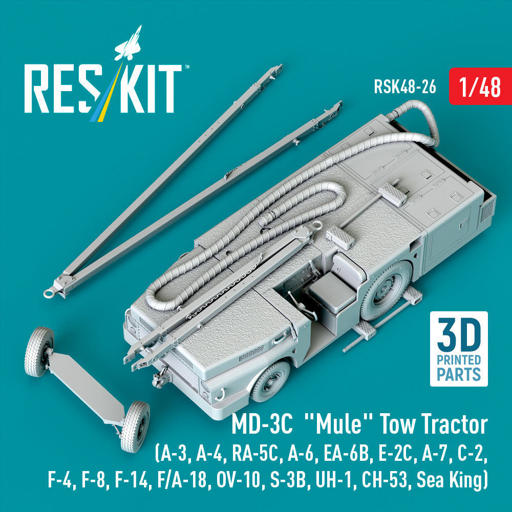 ResKit 1:48 US Navy MD-3C "Mule" Tow Tractor (3D Printed model kit) Reskit