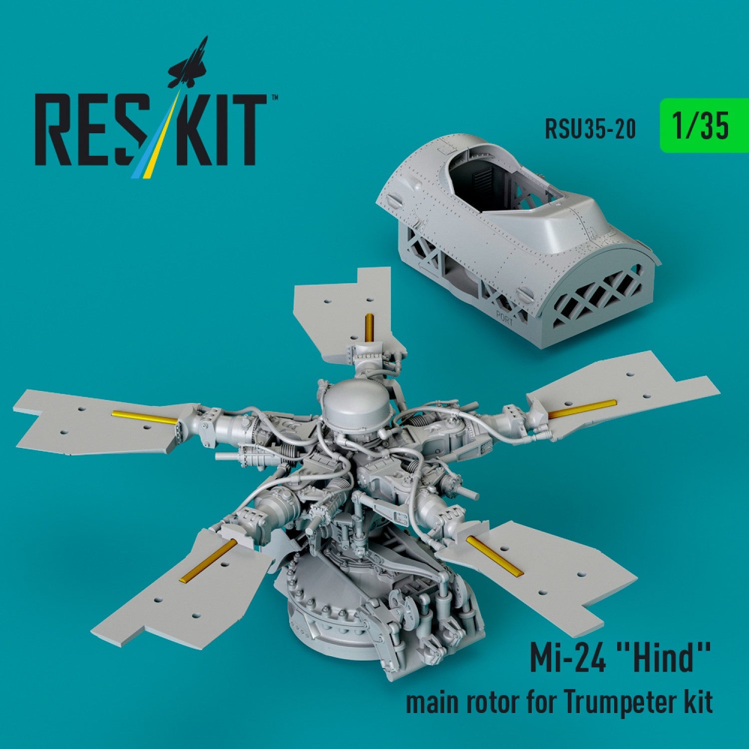 ResKit 1:35 Mi-24 "Hind" main rotor for Trumpeter kit (3D Printed) Reskit