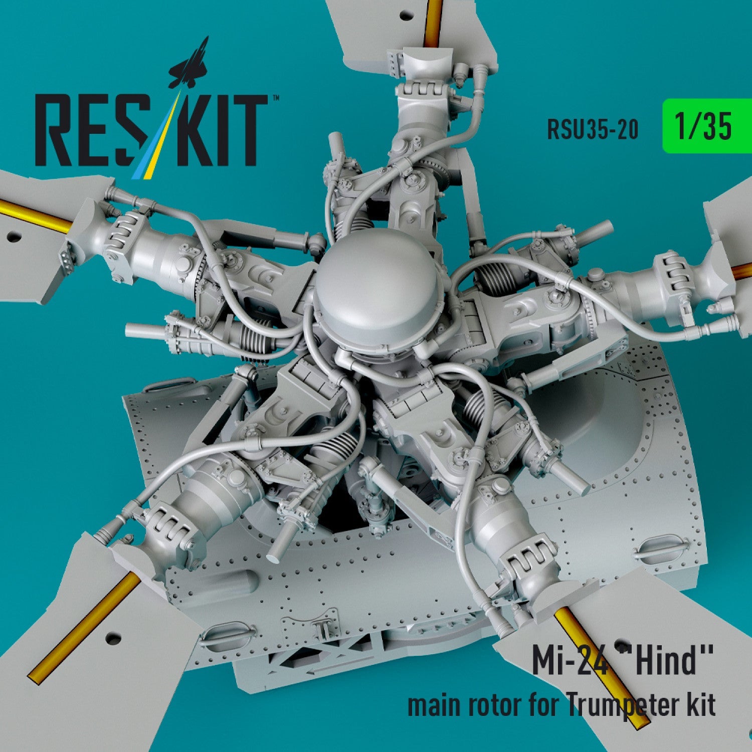 ResKit 1:35 Mi-24 "Hind" main rotor for Trumpeter kit (3D Printed) Reskit